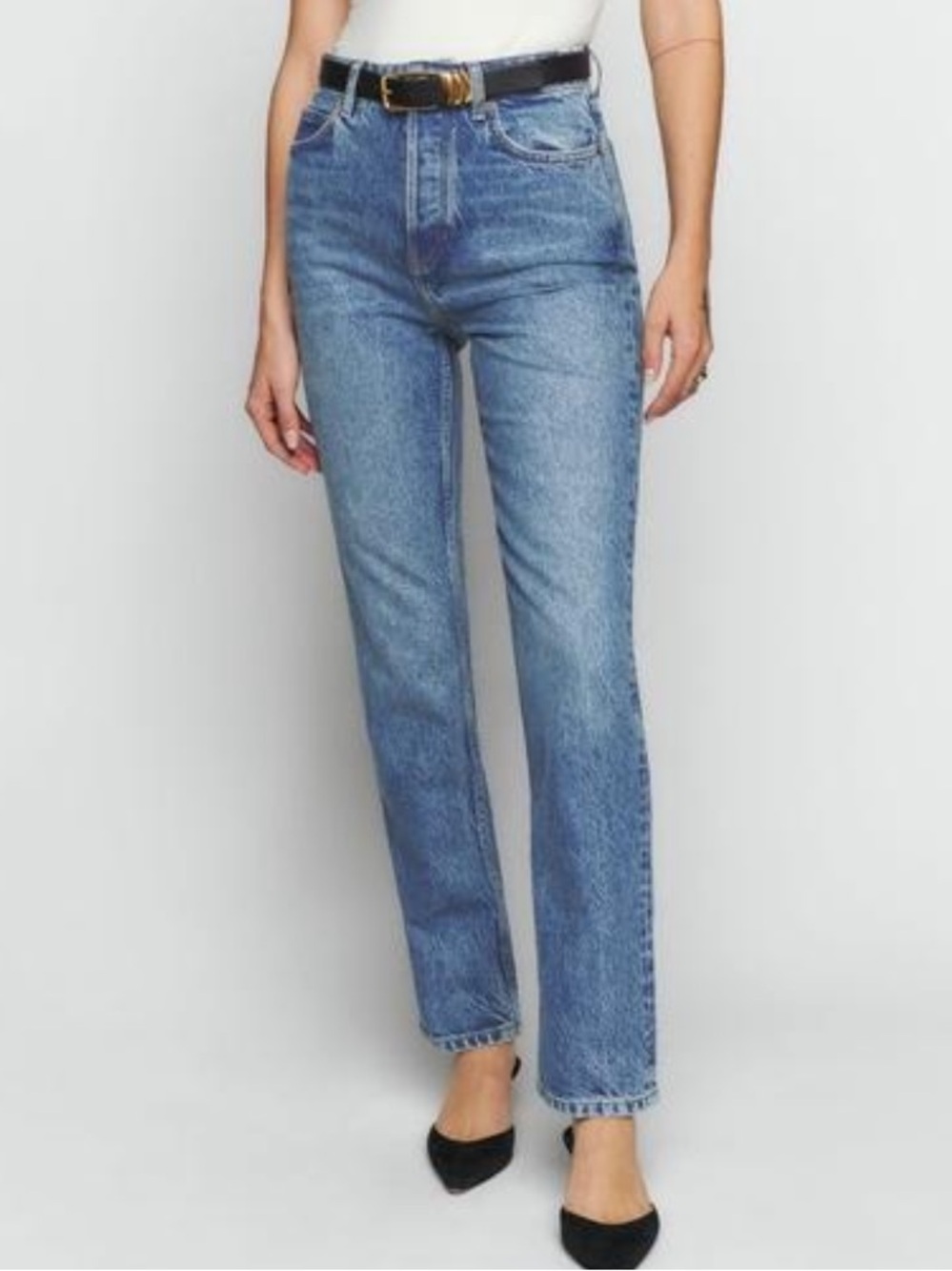 Reformation Cynthia High Rise Straight Jeans Colorado Wash Size 28